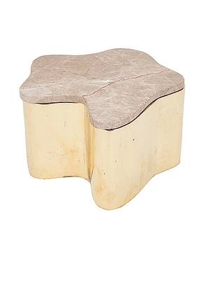 Anastasio Home Flo Box in Brass & Stone - Metallic Gold. Size all.