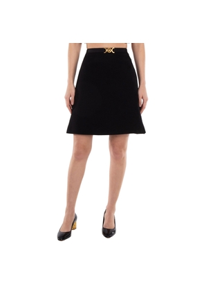 Versace Wool-Blend Medusa 95 A-Line Skirt