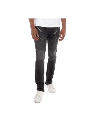 Balmain Faded Denim Biker Jeans