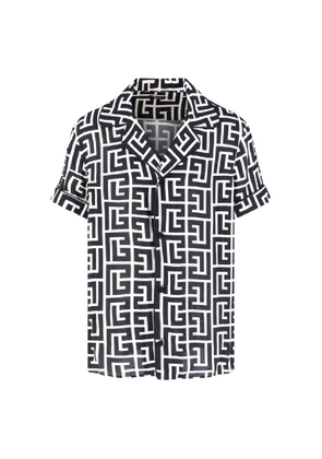 Balmain Short Sleeve Monogram Print Shirt