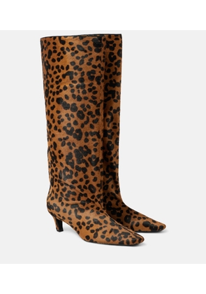 Toteme Wide Shaft calf hair knee-high boots