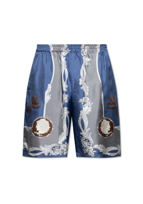 Versace Cameo Print Elasticated Waistband Silk Shorts