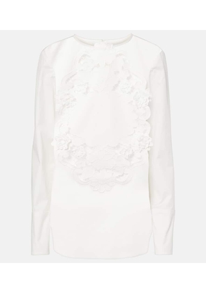 Oscar de la Renta Embroidered cotton blouse