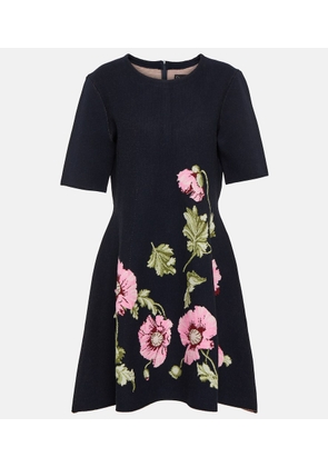 Oscar de la Renta Poppy floral jacquard minidress