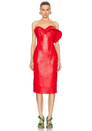 Bottega Veneta Midi Dress in Poppy - Red. Size 34 (also in 36).
