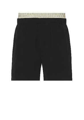 Bottega Veneta Tech Double Layer Swim Short in Black - Black. Size XL/1X (also in ).