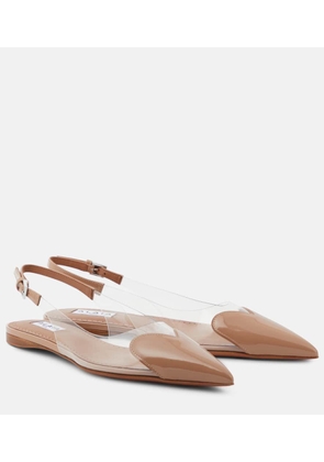 Alaia Le Cour patent leather and PU slingback flats