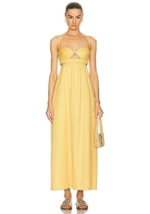 ADRIANA DEGREAS Matelasse Cotton Long Dress in Yellow - Yellow. Size L (also in ).