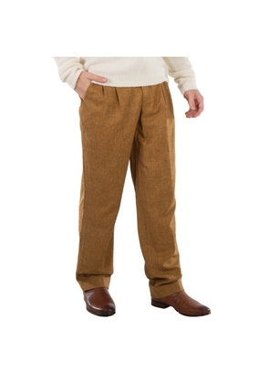 Vtmnts Mens Caramel Barcode Monogram Tailored Wool Pants