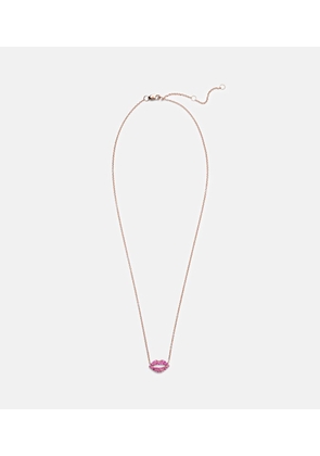 Roxanne First Scarlett Kiss 14kt rose gold necklace with pink sapphires
