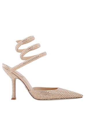 Rene Caovilla Cleo Gold Pump With Crystals
