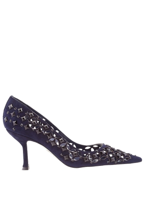 Rene Caovilla Trifora Crystal Suede Pumps