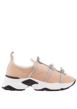Rene Caovilla Rhinestone Bow Embellished Sneakers
