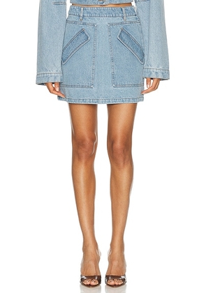 AKNVAS Cherry Skirt in Sky - Denim-Light. Size 0 (also in ).