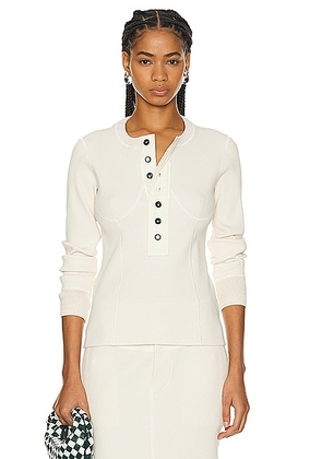 Bottega Veneta Long Sleeve Top in Sea Salt - White. Size L (also in M).