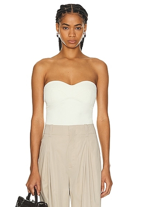 Bottega Veneta Strapless Bodysuit Top in Pastry - Cream. Size L (also in M).
