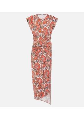 Rabanne Gathered paisley jersey midi dress