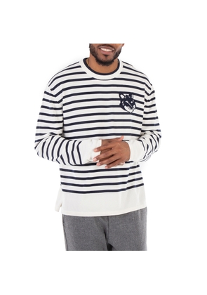 Maison Kitsune Striped Fox Head Intarsia Jumper