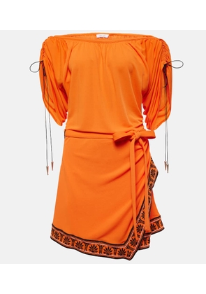 Rabanne Ruched off-shoulder minidress