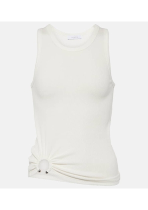 Rabanne Ring-detail cotton-blend jersey tank top