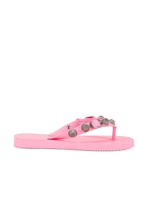 Balenciaga Cagole Thong Sandal in Light Pink & Silver - Pink. Size 36 (also in ).