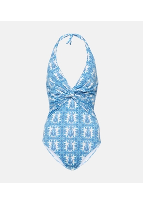 Melissa Odabash Zanzibar printed halterneck swimsuit