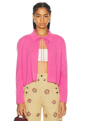BODE Lodge Cardigan in Pink - Pink. Size L (also in M, S).