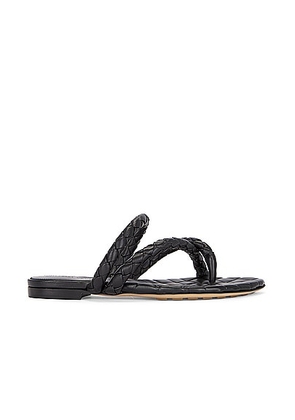 Bottega Veneta Leaf Flat Sandal in Black - Black. Size 36 (also in 37, 39.5).