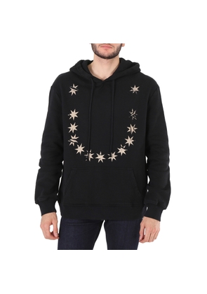 424 Mens Star Print Hoodie In Black