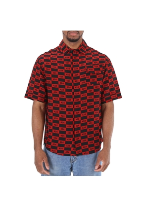 424 Short-sleeve Repeat 424 Logo Shirt In Red/Black