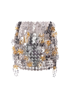 Rabanne Womens Mixed Metal Mini Skirt