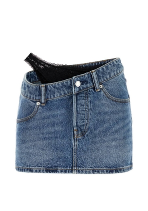 T by Alexander Wang Asymmetric Lace Detail Mini Skirt