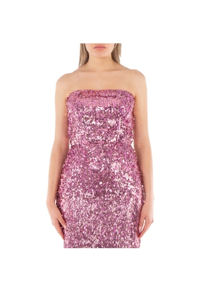 Rotate Ladies Pink Sequin Crop Top