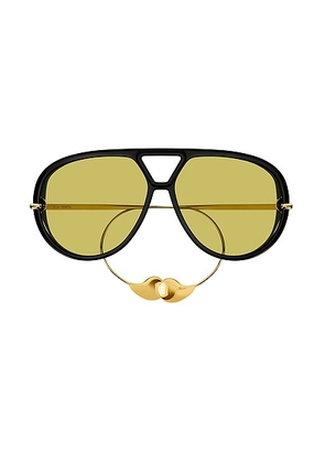 Bottega Veneta Pilot Drop Sunglasses in Black - Black. Size all.