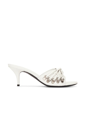 Balenciaga M70 Cagole Sandal Heel in Optic White & Silver - Metallic Silver. Size 37 (also in 38).