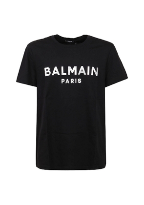 Balmain Logo Embossed Cotton T Shirt