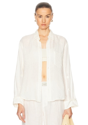 Citizens of Humanity Kayla Shrunken Shirt in Vanilla - White. Size L (also in M, S, XL).