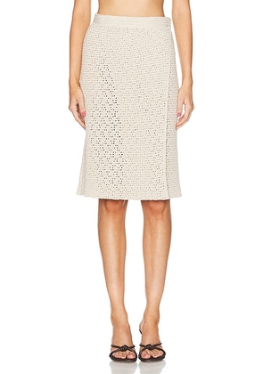 Bottega Veneta Midi Skirt in Bone & Cloud - Beige. Size L (also in S, XS).
