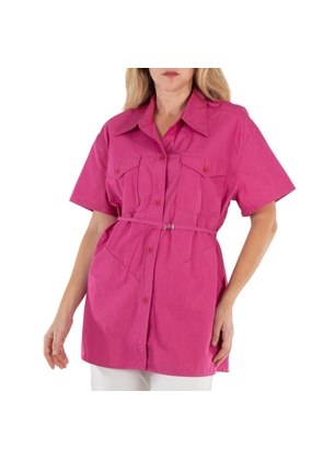 Our Legacy Ladies Cerise Cotton Ripstop Backless Army Shirt