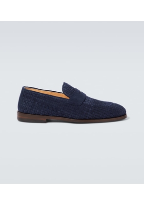Brunello Cucinelli Woven suede penny loafers