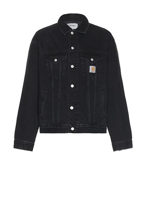 Carhartt WIP Helston Jacket in Black Stone Washed - Black. Size L (also in XL/1X).
