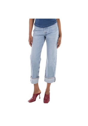 Agolde Marbled Fran Low Slung Straight Jeans