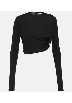 Christopher Esber Embellished cutout jersey top