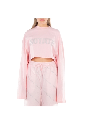 Rotate Ladies Almond Blossom Sequin Embroidered Crop Top