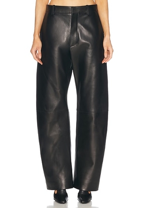 Bottega Veneta Leather Straight Leg in Black. Size 38 (also in 34).