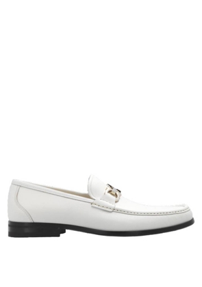 Ferragamo White Gancini Ornament Loafers