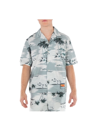 Maison Kitsune Seafoam Design Island-Print Shirt
