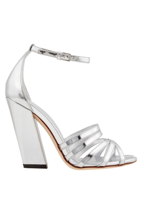 Burberry Split-toe Detail Metallic Leather Hove Sandals