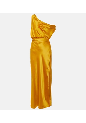 The Sei Draped silk satin wrap gown