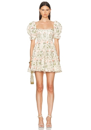 Agua by Agua Bendita Alaria Dress in Ivory  Green  & Pink - Ivory. Size S (also in XS).